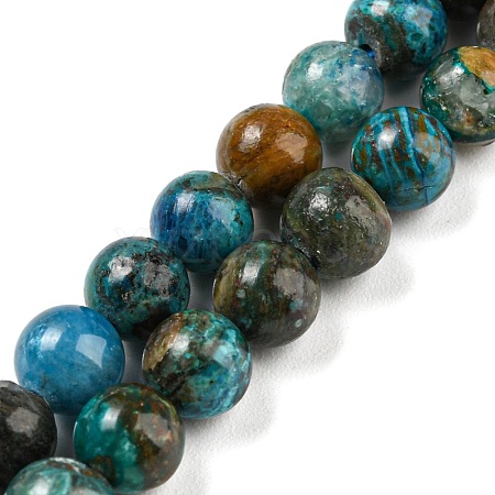 Natural Chrysocolla Beads Strands G-P503-10MM-05-1