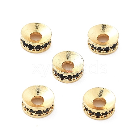 Brass Micro Pave Cubic Zirconia Beads KK-R216-13KCG-04-1