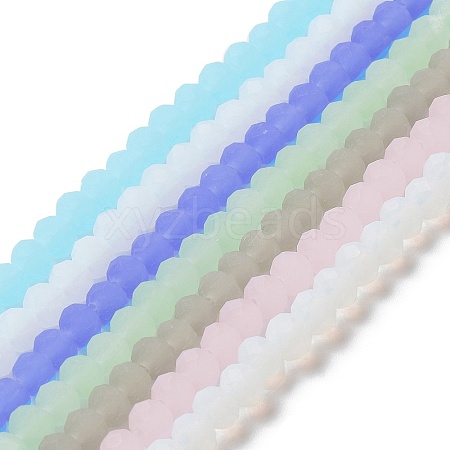 Imitation Jade Solid Color Glass Beads Strands EGLA-A034-J8mm-MD-M-1