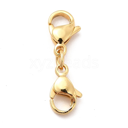 304 Stainless Steel Double Lobster Claw Clasps X-STAS-E178-01B-G-1
